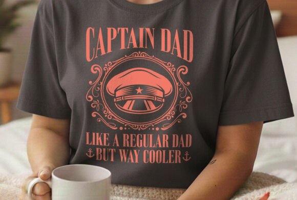 Cool Captain Dad T-shirt Svg Design Graphics