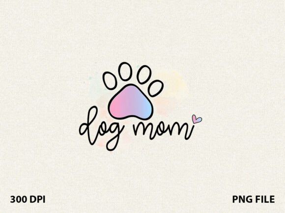 Cute Paw Design Dog Mom T-Shirt Graphics
