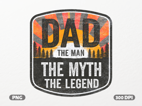 Dad Man Myth Legend Retro PNG