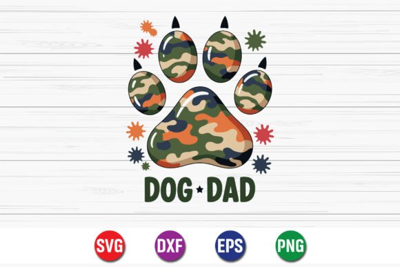 Dog Dad Camo Paw SVG: Graphics for T-Shirt Designs