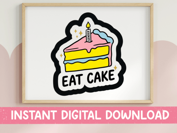 Eat Cake Pink Slice SVG: Graphics for T-Shirt Designs
