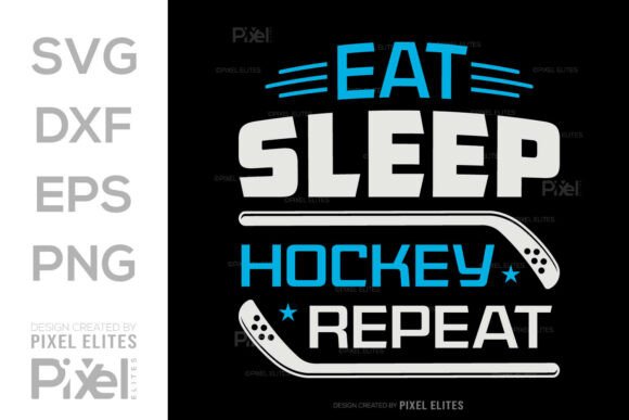 Eat Sleep Hockey Repeat SVG Cut File Graphics