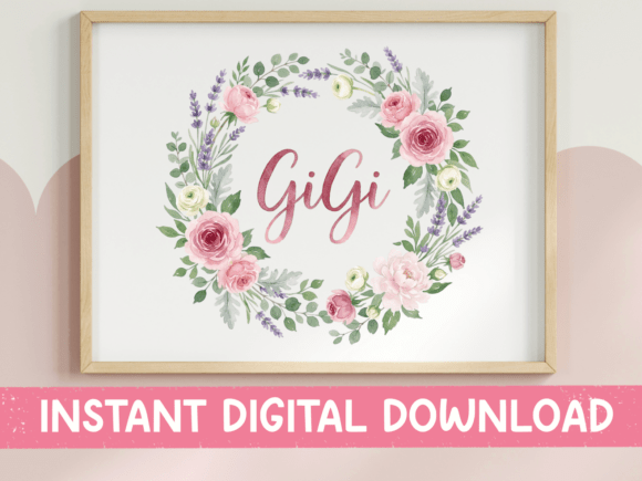 GiGi Watercolor Floral Wreath SVG Graphics