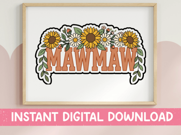 Mawmaw Sunflower Floral Sticker Graphics