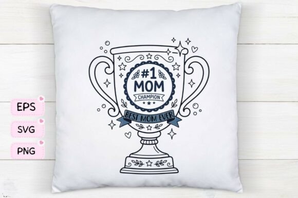 Mom Champion Trophy T-Shirts Vector