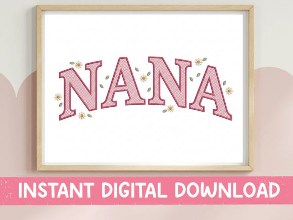Nana Floral Collegiate Daisy SVG PNG Graphics